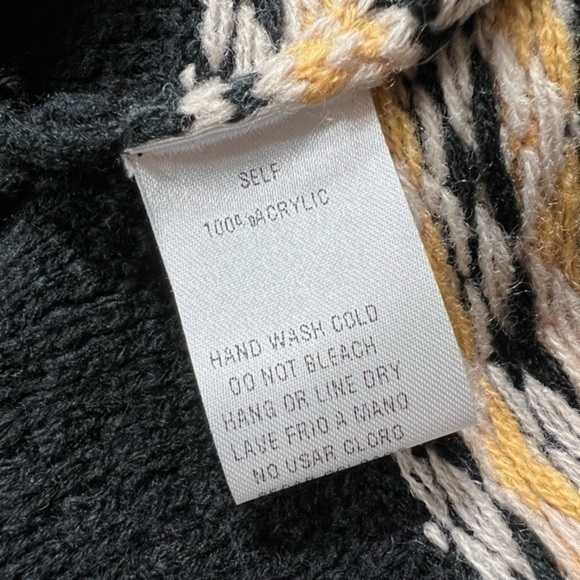 Easel black tan cream poncho sweater size S/M - Picture 4 of 5